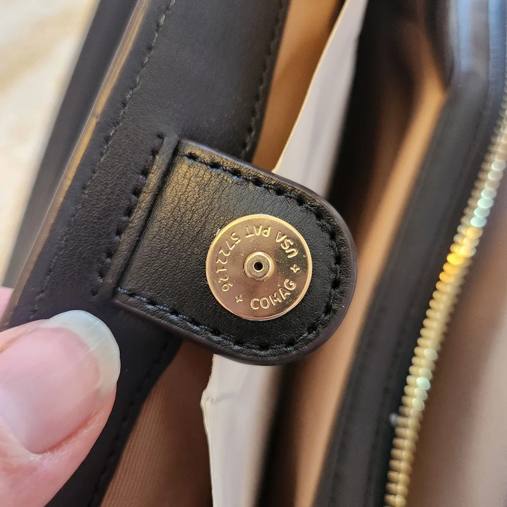 Coach Kristy Shoulder Bag In Colorblock Chalk, Black, and Taupe C6828 NWOT - Picture 11 of 12